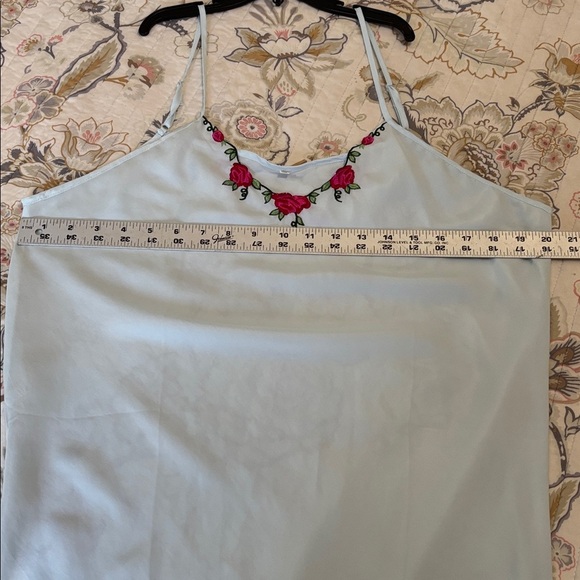 Silk blend Slip with Floral Embroidery vintage - Picture 8 of 9